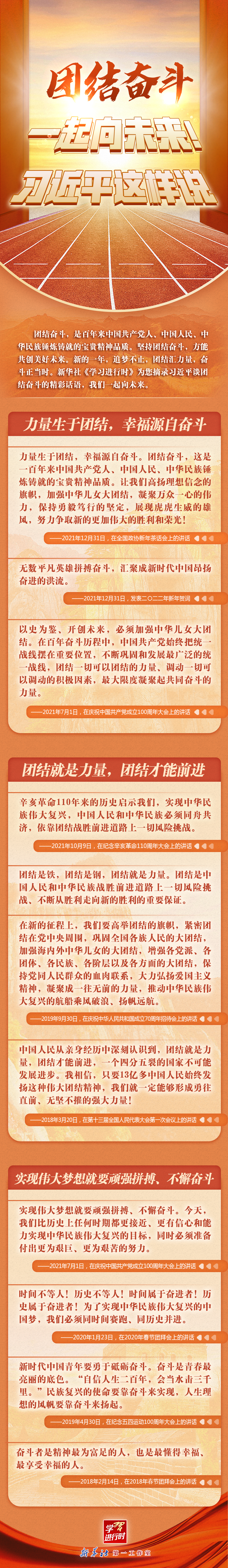 學(xué)習(xí)進(jìn)行時(shí)丨團(tuán)結(jié)奮斗，一起向未來！習(xí)近平這樣說