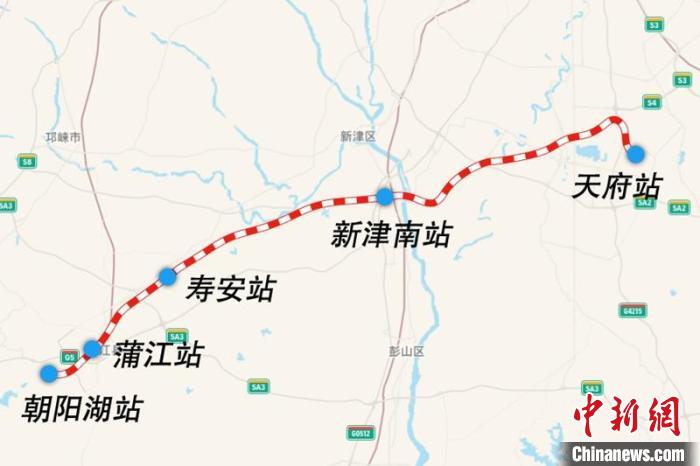 成都鐵路樞紐天府至朝陽湖段線路圖。　國鐵集團(tuán)供圖