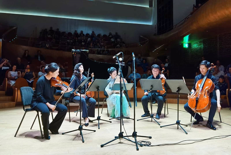 “古老文明的現(xiàn)代回聲——中國當代作曲家室內(nèi)樂作品音樂會”在意大利舉行。中國駐意大利使館供圖
