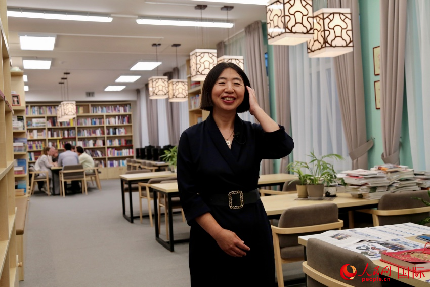 白俄羅斯國立大學共和國漢學孔子學院中方院長劉素玲。人民網記者 朱虹攝