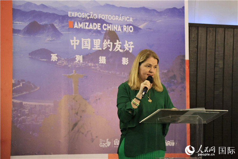 巴西中國創(chuàng)新經(jīng)濟(jì)研究院主席克勞迪婭·亞努齊在活動中致辭。人民網(wǎng)記者 時元皓攝