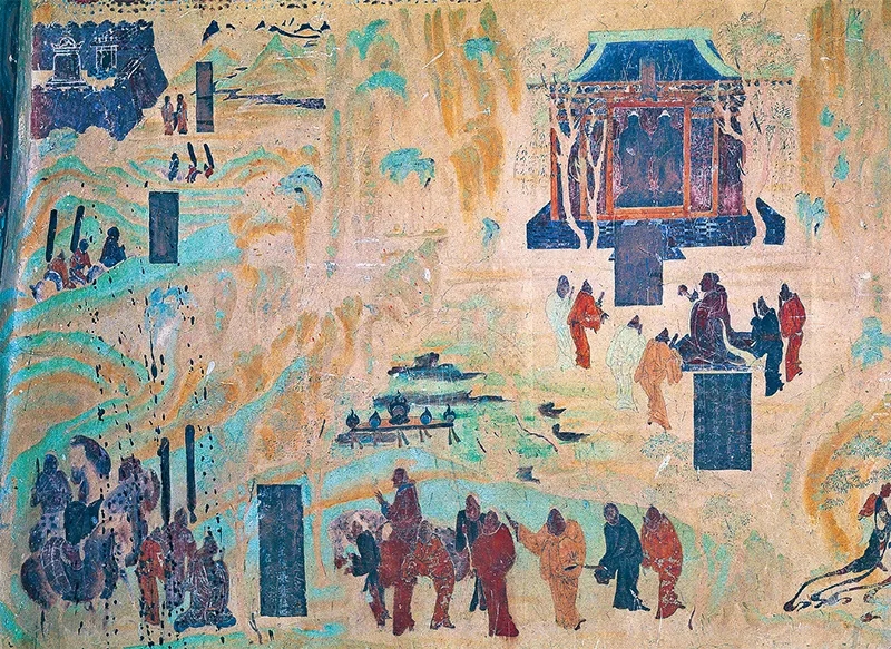 圖為莫高窟第323窟《張騫出使西域圖》。敦煌研究院供圖