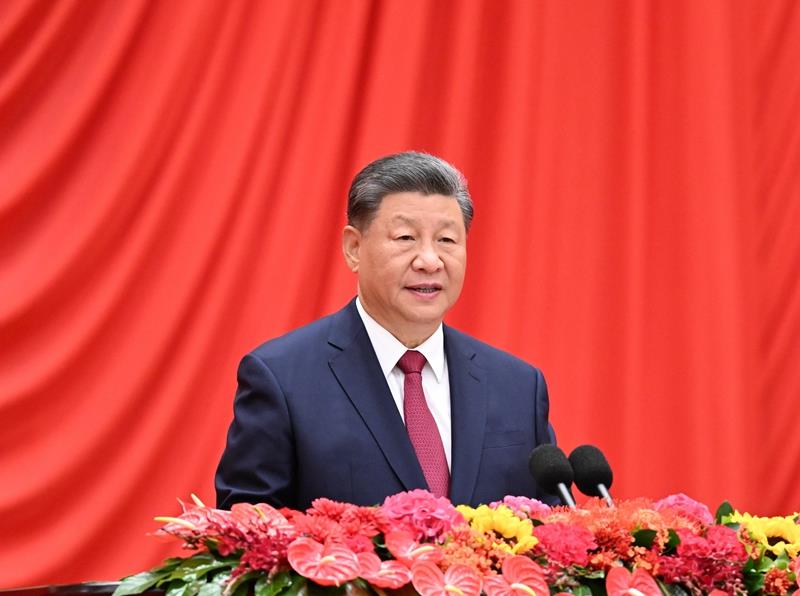 △2024年9月30日，慶祝中華人民共和國成立75周年招待會在北京人民大會堂隆重舉行。習(xí)近平總書記出席招待會并發(fā)表重要講話。
