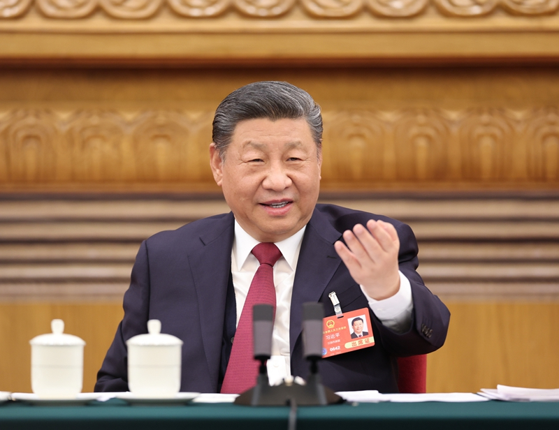 2025年3月5日下午，習(xí)近平總書記參加他所在的十四屆全國人大三次會議江蘇代表團(tuán)審議。