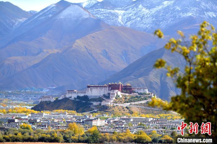 10月24日，雪山、布達(dá)拉宮和秋色組成“風(fēng)景畫”?！〗w波 攝