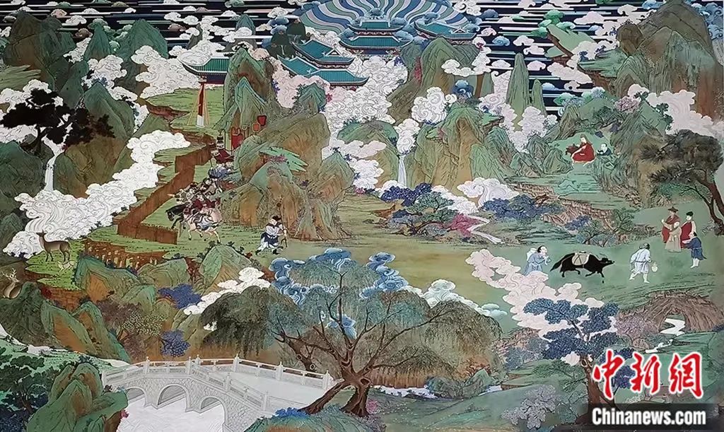 臨摹、補(bǔ)繪的青海瞿曇寺壁畫。受訪者 供圖