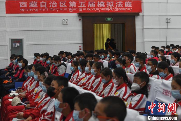 圖為西藏自治區(qū)第五屆模擬法庭現(xiàn)場?！∝暩聛硭?攝