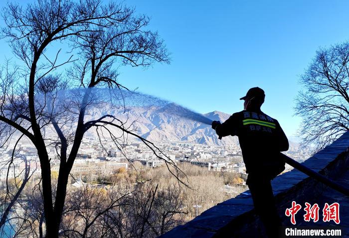 12月6日，布達(dá)拉宮消防救援大隊(duì)在布達(dá)拉宮山體林草區(qū)域開(kāi)展?jié)窕ぷ鳌！㈣?攝
